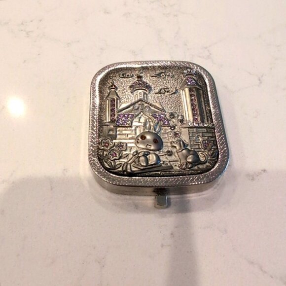 Vintage Russian BEINICE Decorative Square Double Sided Compact Cosmetic Mirror - Picture 1 of 7